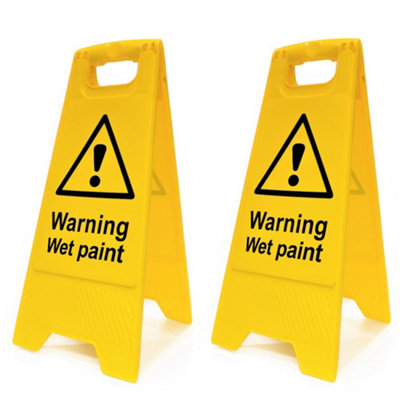 Spectrum Industrial Warning Wet Paint Floor SignPack Of 2 Heavy Duty A BoardsDouble-Sided Safety Warning Display from B&Q