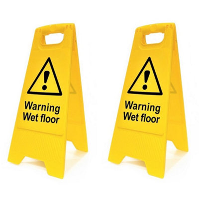 Spectrum Industrial Warning Wet Floor Floor SignPack Of 2 Heavy Duty A BoardsDouble-Sided Warning Display from B&Q