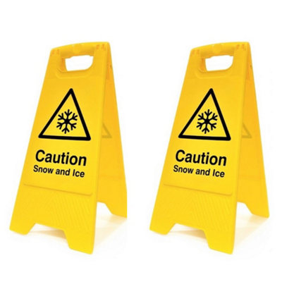 Spectrum Industrial Snow And Ice A-Board Safety SignPack Of 2Double-Sided Warning Display from B&Q