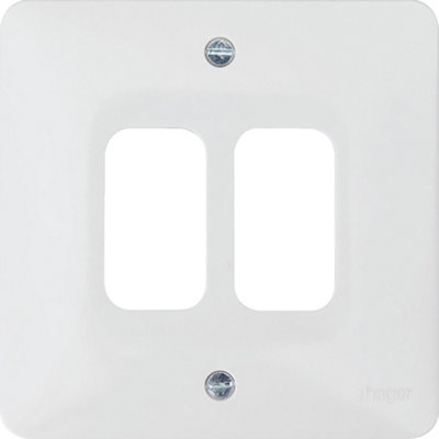 Hager Sollysta 2 Gang White Moulded Grid Plate Wmgp2 from B&Q