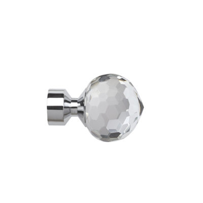 Speedy Bella 28mm Poles Apart Crystal Finial (Chrome)Pack Of 2 from B&Q