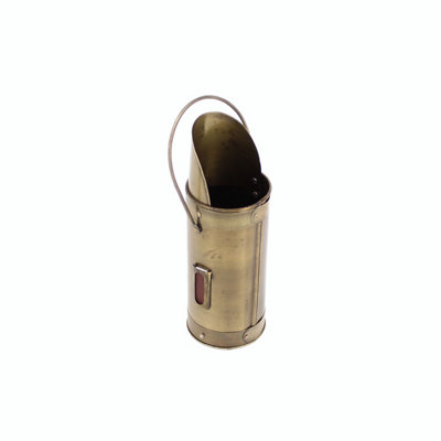 Slemcka Traditional Antique Brass Effect Steel Storage Bucket (H)200mm (D)70mm from B&Q