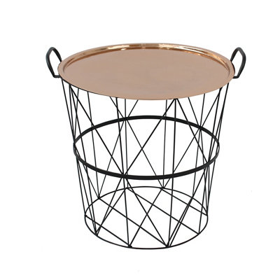 Slemcka Contemporary Antique Copper Effect Steel Log Basket (H)360mm (D)400mm from B&Q