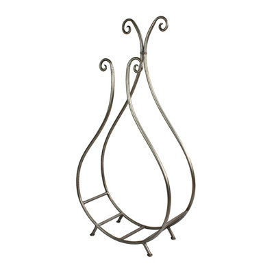 Slemcka Traditional Antique Pewter Effect Steel Log Basket (H)660mm (D)180mm from B&Q