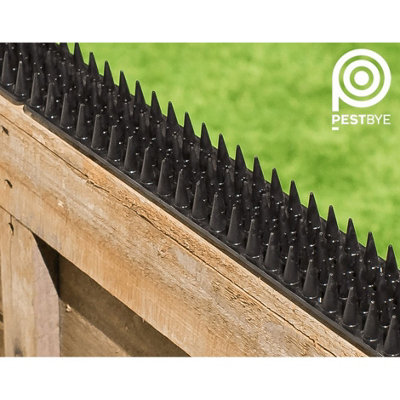 Pestbye Fence Spikes Cat Deterrent Anti Climb Black Single Strips from B&Q