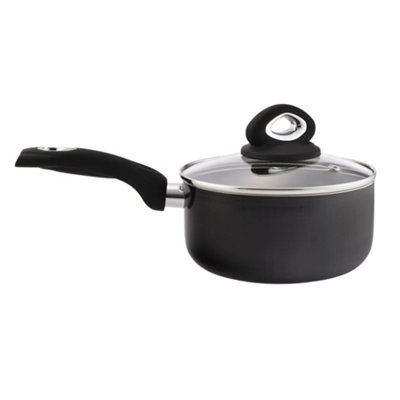 18Cm Non-Stick Sauce Pan & Glass Lid from B&Q