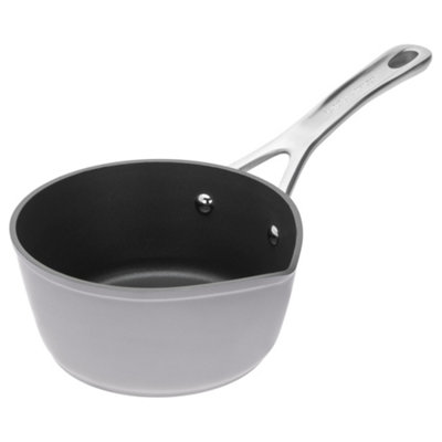 Laura Ashley Forged Aluminium Non-Stick Milkpan / Saucepan 16Cm - Dove Dark/Grey