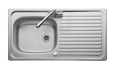Leisure Linear Stainless Steel 950 X 508mm 1 Bowl Reversible Inset Sink 1 Taphole Lr950/ from B&Q