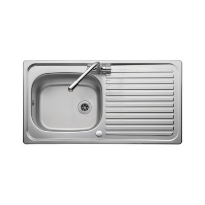 Leisure Linear Stainless Steel 1 Taphole Kitchen Sink 1.0 BowlReversible from B&Q