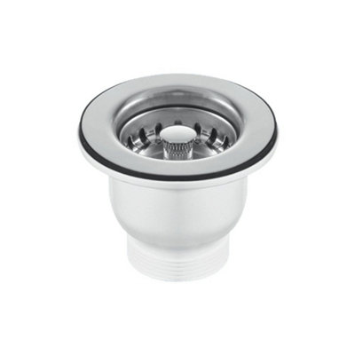 B&Q -  Chrome 65mm Basket Strainer Waste Kit For Belfast Sinks