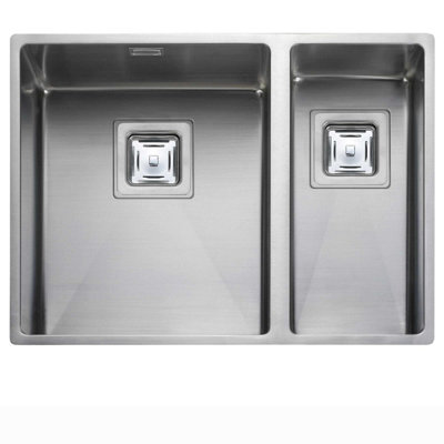 Rangemaster Atlantic Kube Kub3418R Right Hand Small Bowl 1.5 Bowl Stainless Steel Undermount Sink