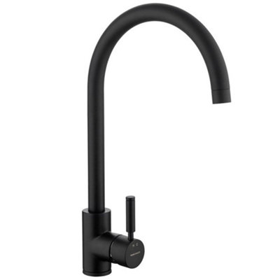 Rangemaster Aquatrend Kitchen Mixer TapBlack Finish Brass Single-Lever With Swivel Spout And Honeycomb Aerator from B&Q