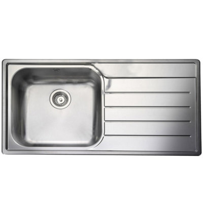 Rangemaster Oakland Ol9851R 1.0 Bowl Brushed Stainless Steel Inset Kitchen Sink With Waste (Rhd) from B&Q
