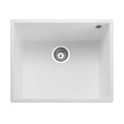 B&Q -  Oridian Artic White Granite Composite 1 Bowl Kitchen Sink 440mm X 760mm