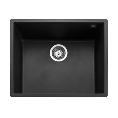 B&Q -  Oridian Charcoal Granite Composite 1 Bowl Kitchen Sink 440mm X 760mm