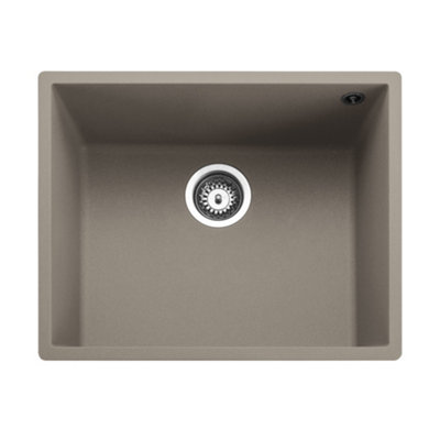 B&Q -  Oridian Pebble Granite Composite 1 Bowl Kitchen Sink 440mm X 760mm