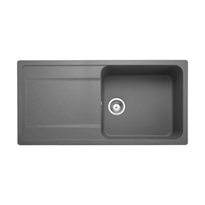 B&Q -  Loa Concrete Granite Composite 1 Bowl Kitchen Sink 500mm X 1000mm