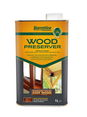 Barrettine Wood Preserver Dark Brown1L from B&Q