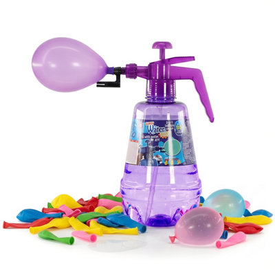 The Magic Toy Shop 2 In 1 Air & Water Balloon Pump Filler Bottle With 100 Balloons & Knotting Tool from B&Q