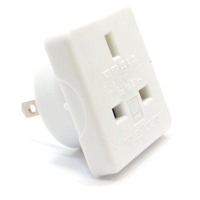 B&Q -  Us Usa United States Travel Adapter Plug To Uk 3 Pin Socket