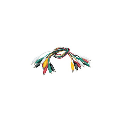 10 x Insulated Crocodile Clip Test Leads Alligator Clips Multi Colour Jumper - Image 4
