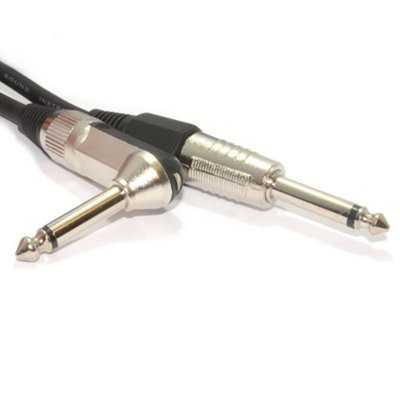 Kenable 6.35mm Right Angled Shielded Guitar Lead 6.35mm Male Audio Cable 6M from B&Q