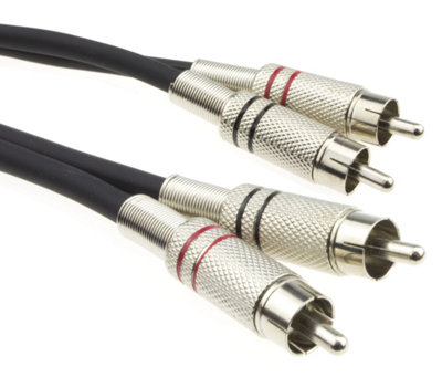 Kenable Tangle Free Shielded Rca Red & White Twin Phono Lead Audio Cable 1.5M from B&Q