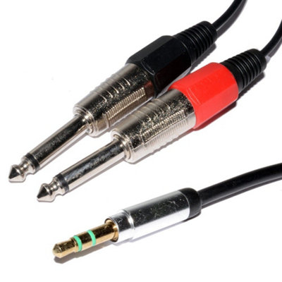 Kenable 3.5mm Stereo Jack Plug To Twin 6.35mm Mono Plugs Low Noise Cable 1.5M from B&Q