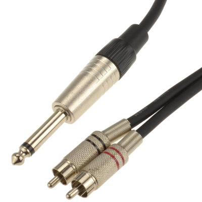 Kenable 6.35mm Mono Jack To Red & White Rca Phono Plugs Soft Flex Cable 1.5M from B&Q