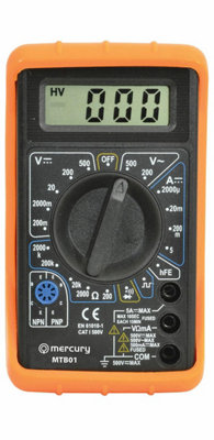 Mercury Digital Multitester Multimeter Test Meter Volt Amp Continuity Tester