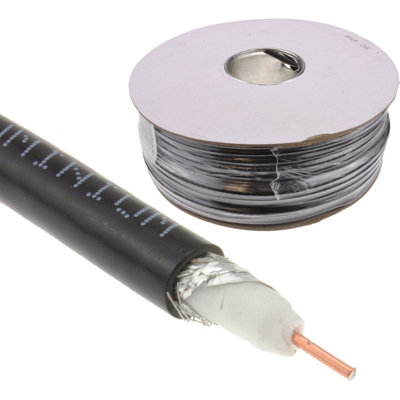 Kenable Coaxial Rg6U Foam Filled Satellite Ccs Cable Reel 100M Lead Black from B&Q
