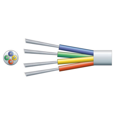 Mercury 100M 4 Core Alarm Cable In White Pvc Intruder Burglar Security Signal Alarm Wire from B&Q