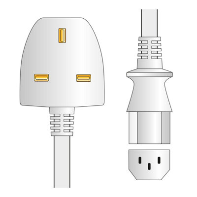 Mercury 5M Metre Uk Mains Power Plug To Iec C13 Cable Cord Lead Pc Kettle Tv 10A from B&Q
