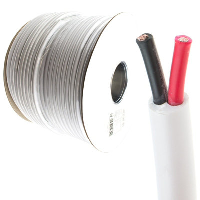 Kenable 100V Heavy Duty Twin Core Speaker Cable 2X79X0.18mm 25A White 100M from B&Q