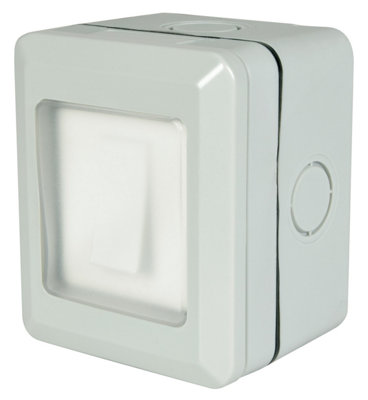Mercury Weatherproof 1 Gang 2 Way Outdoor Switch With Transparent Pvc Cover from B&Q