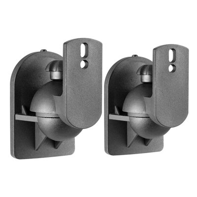 Kenable Wall Mount Universal Surround Adjustable Speaker Brackets Swivel & Tilt Black from B&Q