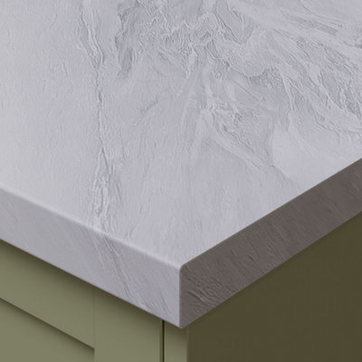 Options Plus Sirocco Marble  Laminate Kitchen Upstand3000mm X 100mm X 20mm from B&Q