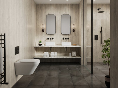 Nuance By Bushboard Bathroom & Wet Room Decorative Panel BoardChalkwood 2420 X 1200 X 10mm Pf/t&g from B&Q