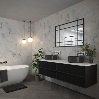 Nuance By Bushboard Bathroom & Wet Room Decorative Panel BoardArctic 2420 X 580 X 10mm Dpf from B&Q