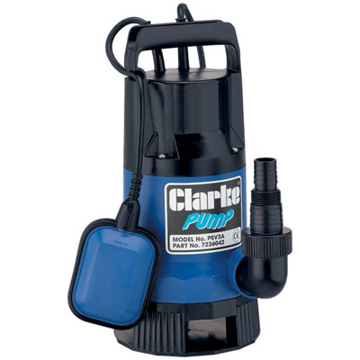 B&Q -  Clarke Psv3A 400W 133Lpm 8M Head Dirty Water Submersible Pump With Float Switch (230V)