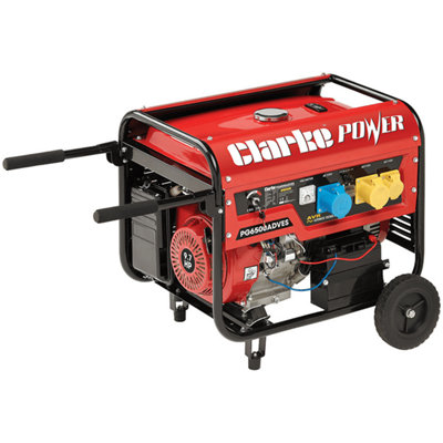 Clarke International Clarke Pg6500Adves Euro5 5.5Kva Open Frame Dual Voltage (230V/110V) Petrol Generator from B&Q