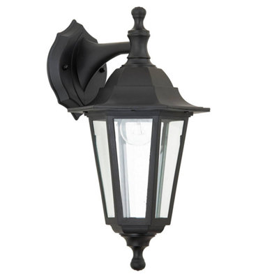 Luminosa Ing Luminosa Bayswater 1 Outdoor Wall Lantern Clear Glass, Polypropylene Ip44, E27 Light/Black