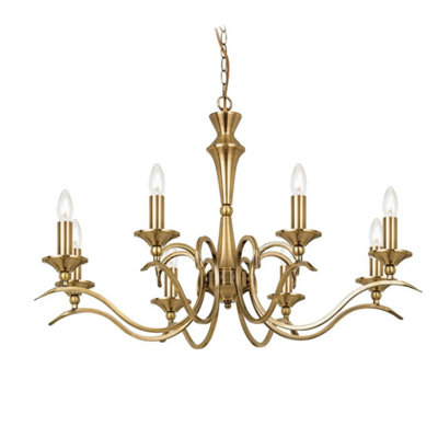 Luminosa Lighting Luminosa Kora 8 Light Chandelier Antique Brass FinishE14 from B&Q