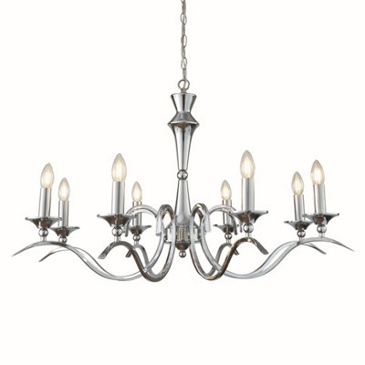 Luminosa Ing Luminosa Kora 8 Chandelier Chrome Finish, E14 Light