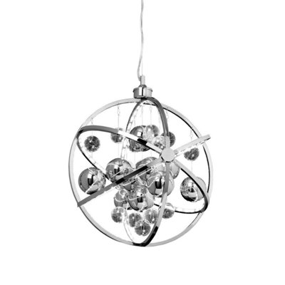 Luminosa Lighting Luminosa Muni Spherical Ceiling Pendant Light Chrome Glass Balls from B&Q