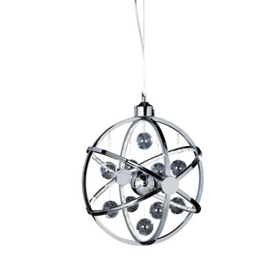 Luminosa Lighting Luminosa Muni Spherical Ceiling Pendant Light Chrome Glass Balls from B&Q