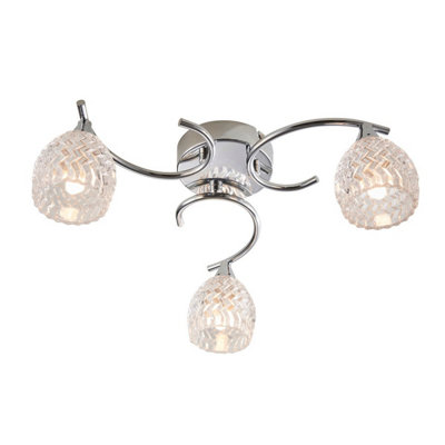 Luminosa Ing Luminosa Boyer 3 Semi Flush Multi Arm Ceiling Chrome, G9 Light