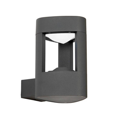 Luminosa Lighting Luminosa Tribeca 1 Light Outdoor Wall Light Frosted AcrylicDark Grey Paint Ip54 from B&Q