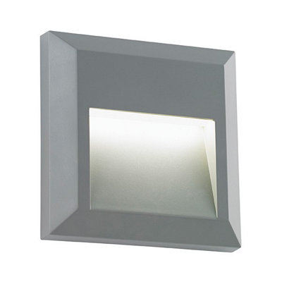 Luminosa Lighting Luminosa Severus Outdoor Integrated Led Square Indirect Ip65 1.1W Grey Abs Plastic & Clear Pc from B&Q