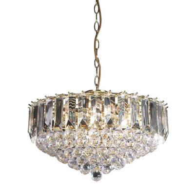 Luminosa Ing Luminosa Fargo 6 Ceiling Pendant Acrylic, Brass, E14 Light